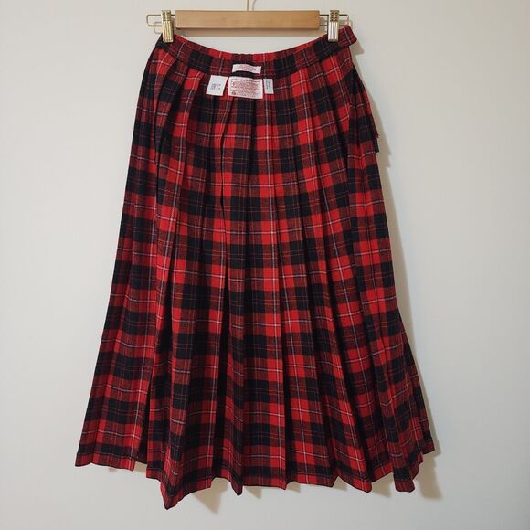 Vintage Pendleton Authentic Cunningham Tartan Womens Wool Plaid Pleated Skirt 4P - Picture 5 of 7